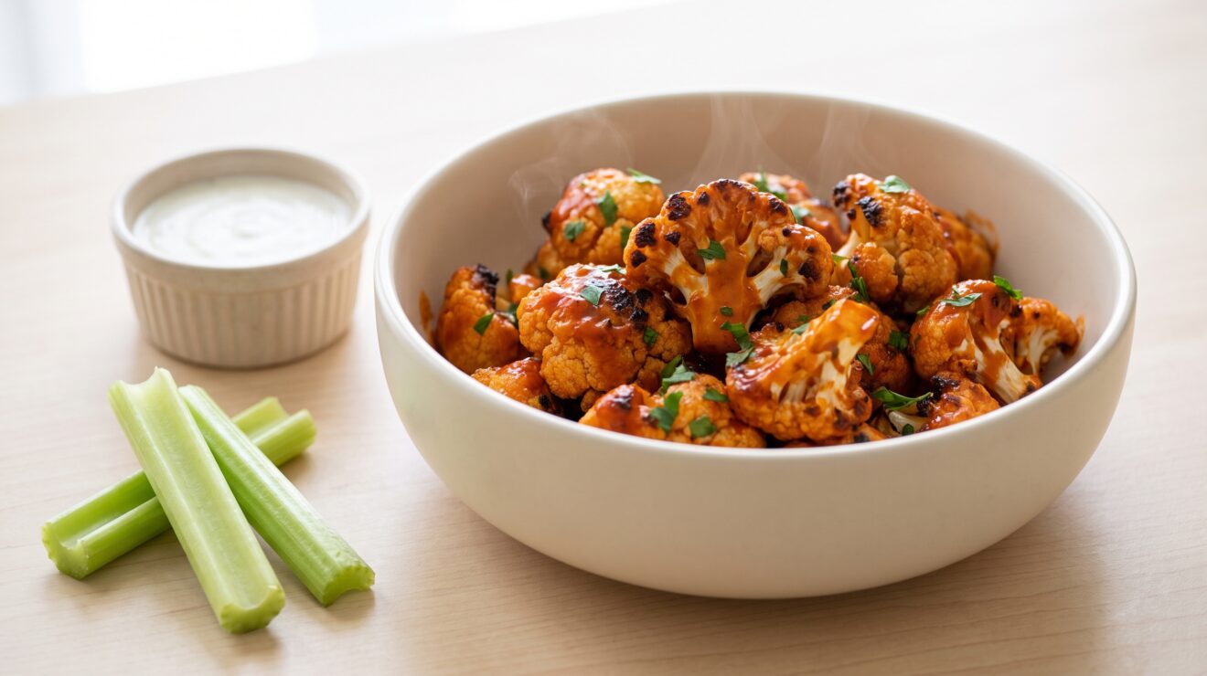Crispy Air Fryer Buffalo Cauliflower