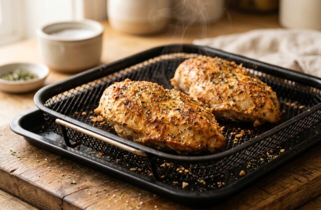 Juicy Air Fryer Chicken Breast — Rest before slicing