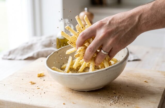 Crispy Air Fryer French Fries — Soak and dry
