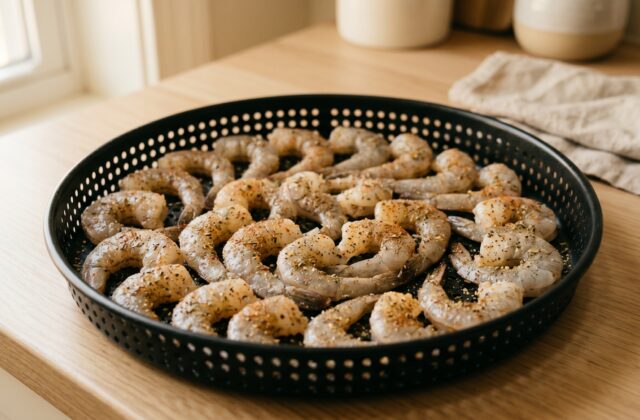 Air Fryer Garlic Parmesan Shrimp — Air fry until pink