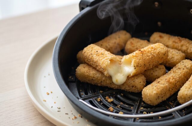 Air Fryer Mozzarella Sticks — Air fry until golden