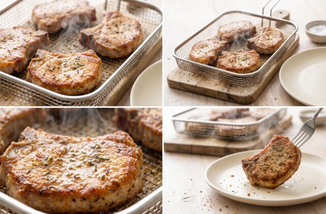 Juicy Air Fryer Pork Chops — Air fry, flipping halfway