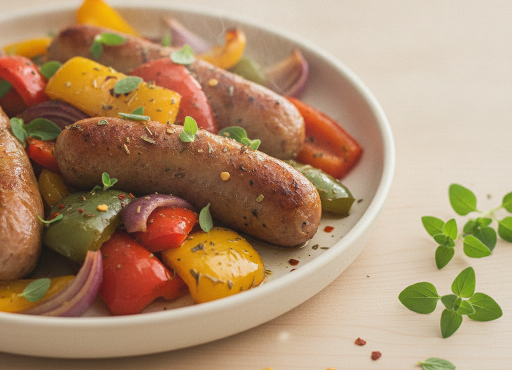 sheet pan sausage and peppers